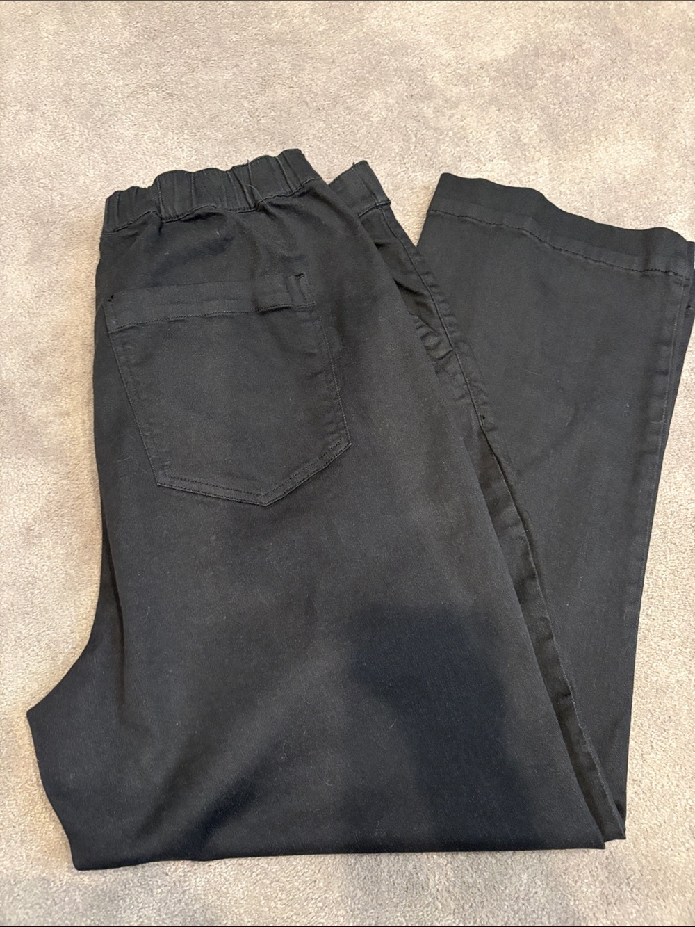 Studio Blue Black Back Elastic Waist Casual Pants
